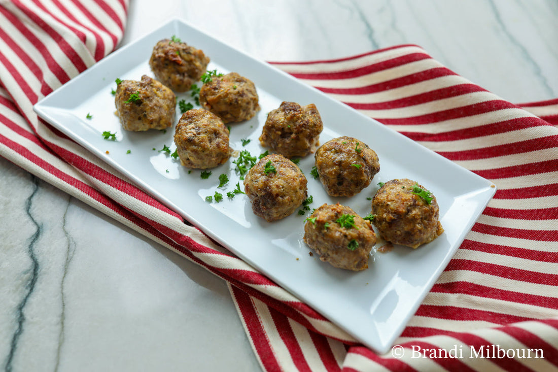 Italian Meatballs with Vintage Market & Co Garlic Extra Virgin Olive Oil