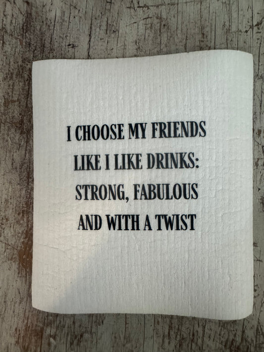 Swedish Dishcloth Choose My Friends