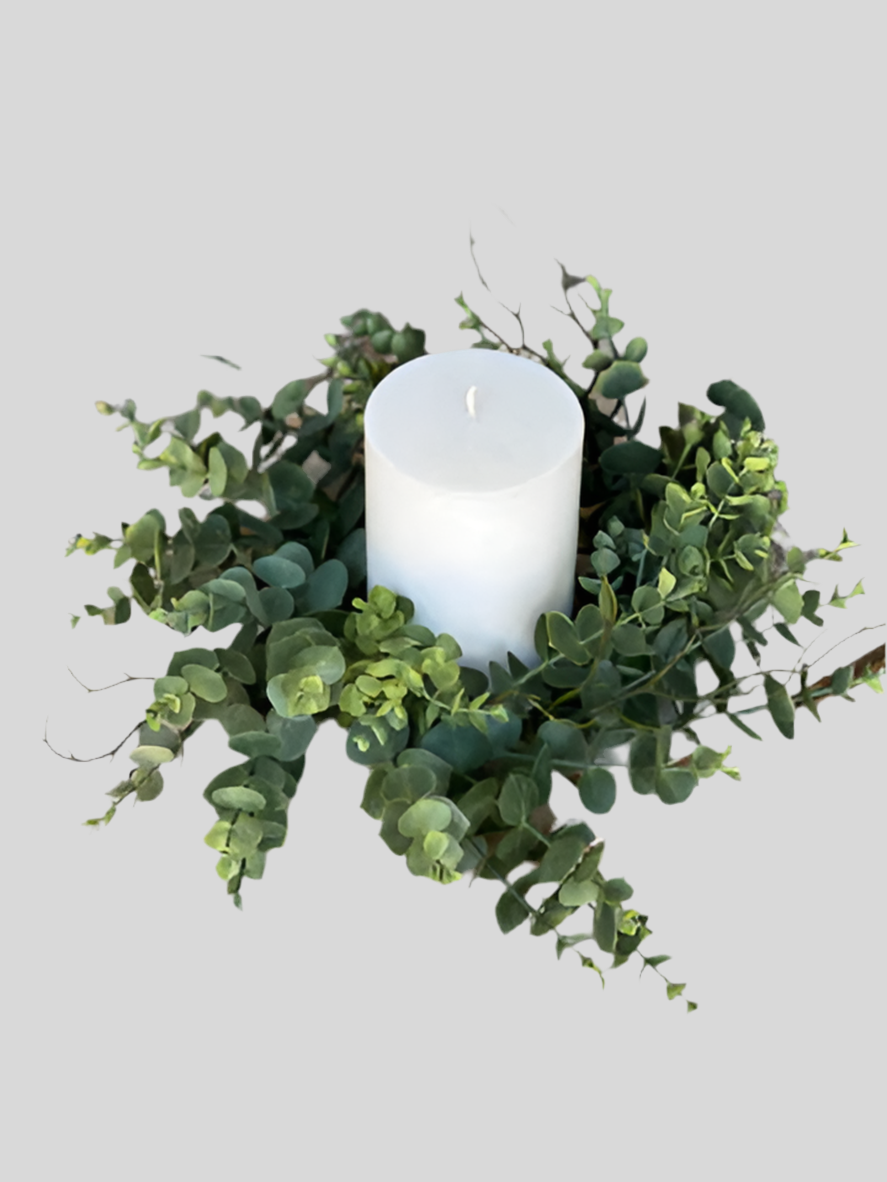 Eucalyptus Candle Ring 16 Inch Outer 4 1/2 Inch Inner