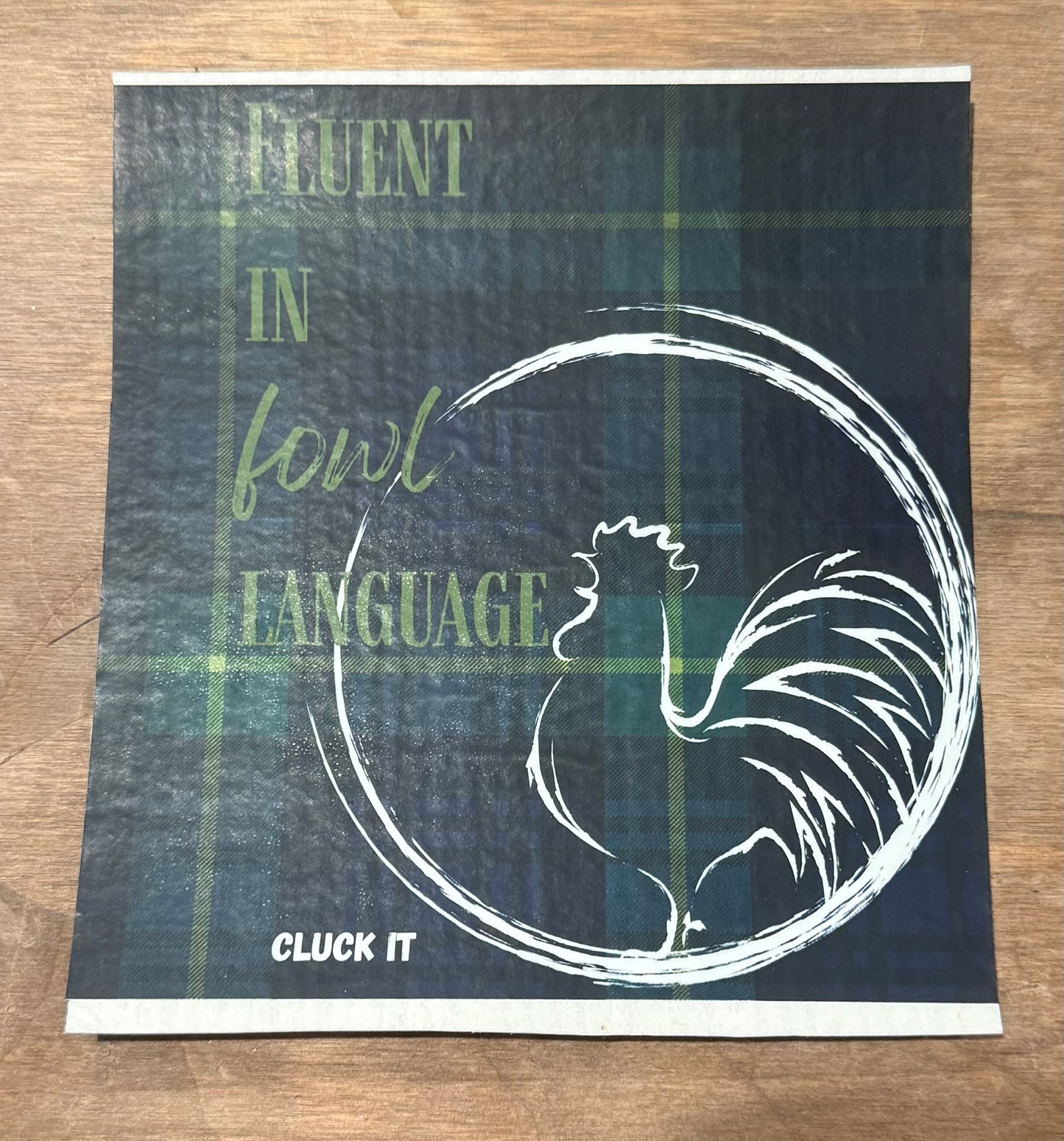 Swedish Dishcloth Fluent in Fowl Language -Navy