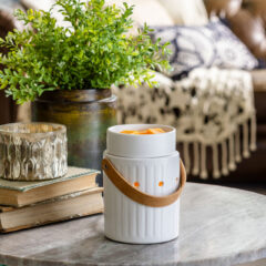 White and Leather Handle Fragrance Warmer