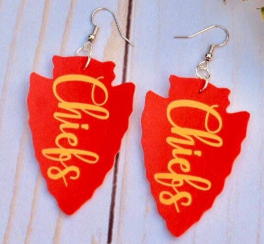 Chiefs Arrowhead Earrings 2.5 Inch
