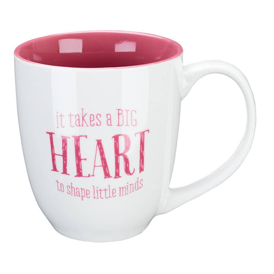 Mug White Pink Takes a Big Heart 1 Cor. 16:14