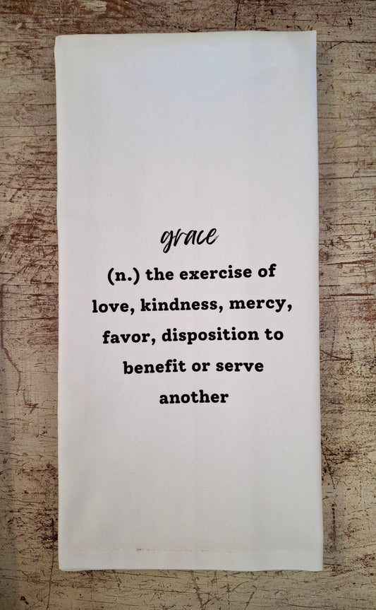 Grace (definition) - tea towel