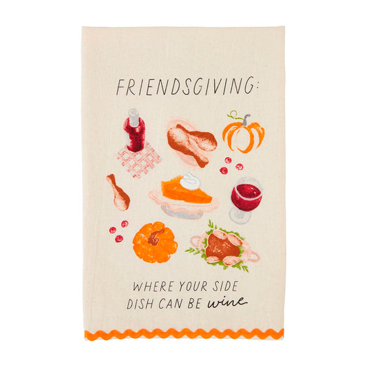 Mud Pie Fall Friendsgiving Wine Side Dish Towel