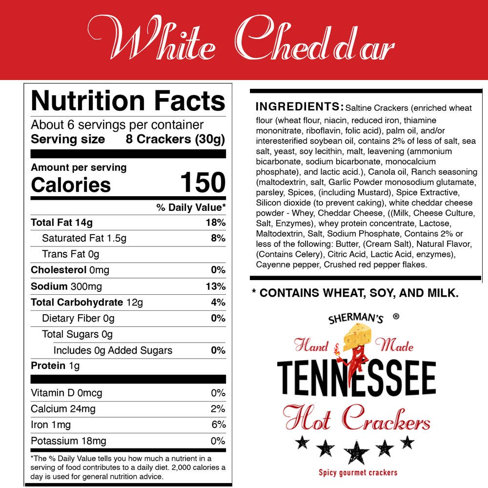 Sherman's Tennessee Hot Crackers/ White Cheddar