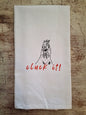 Cluck It (red lettering) - Tea Towel