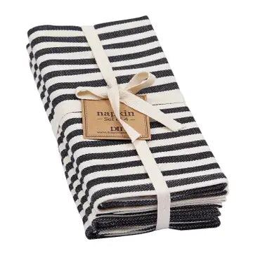 Black Petite Stripe Napkin - Individual Linen