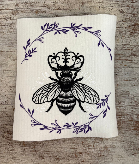Swedish Dishcloth Purple Queen Bee