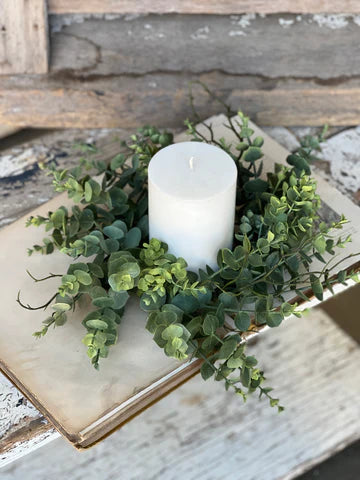 Eucalyptus Candle Ring 16 Inch Outer 4 1/2 Inch Inner