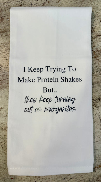Protein Shakes Tea Towel