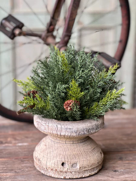 Pine Half Sphere Decor- 12 Inch