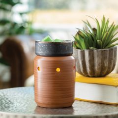 Fragrance Wax Warmer - Pewter Walnut Midsize