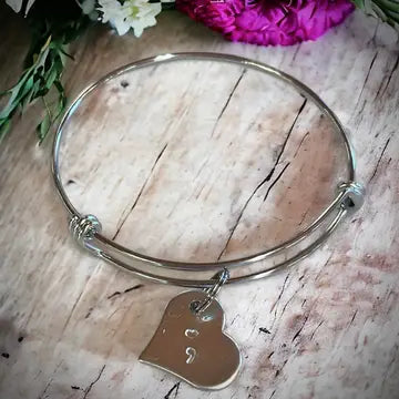 Heart Bangle Charm Bracelet