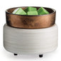 Fragrance Wax Warmer - 2-in-1 in White Wash and Bronze