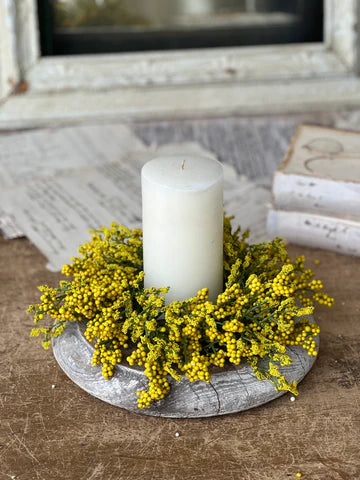 Yellow Berries Candle Ring 10 Inch