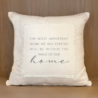 Most Important Work Throw Pillow