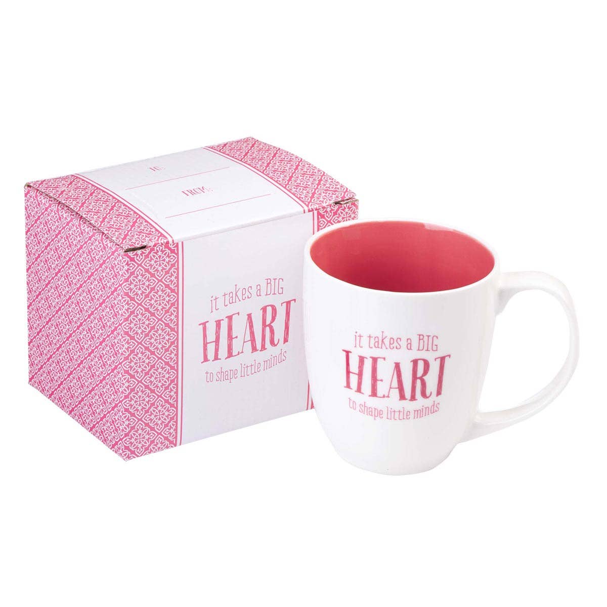 Mug White Pink Takes a Big Heart 1 Cor. 16:14