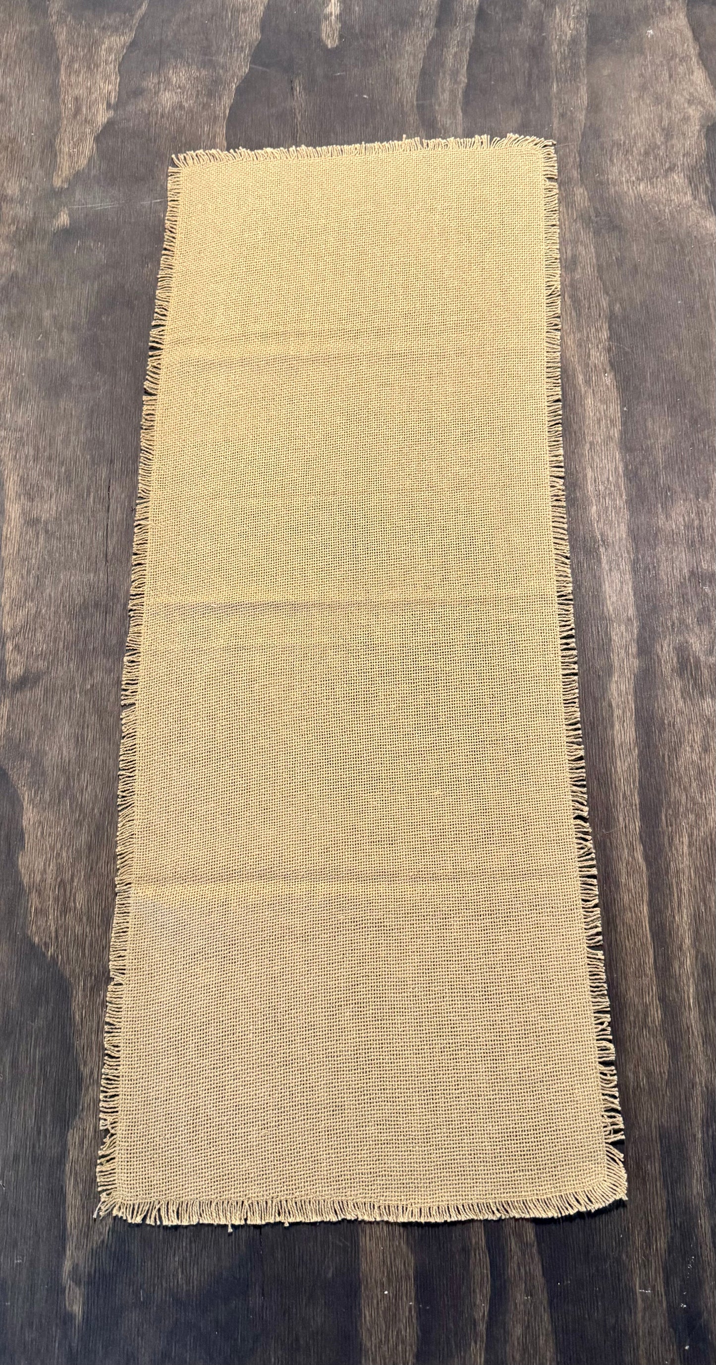 13 x 36 inch Burlap Fringed Runner