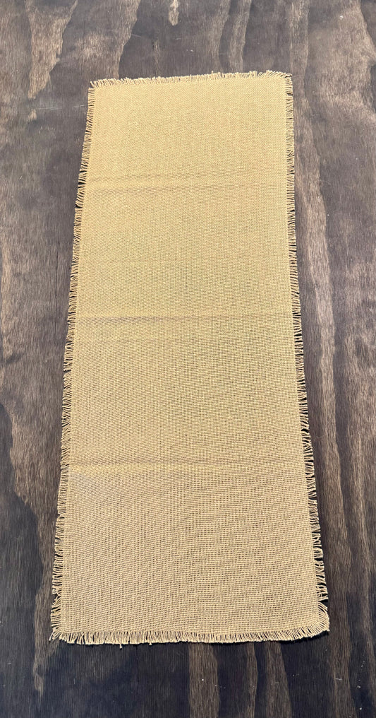 13 x 48 inch Burlap fringed runner