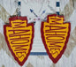 Chiefs Mahomes Arrowhead Earrings: 3"