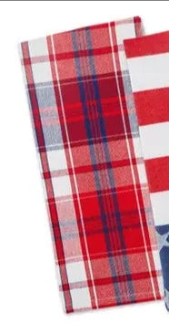 Red White Blue Plaid Dish Towel