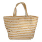 Striped Jute & Ivory Cotton Tote